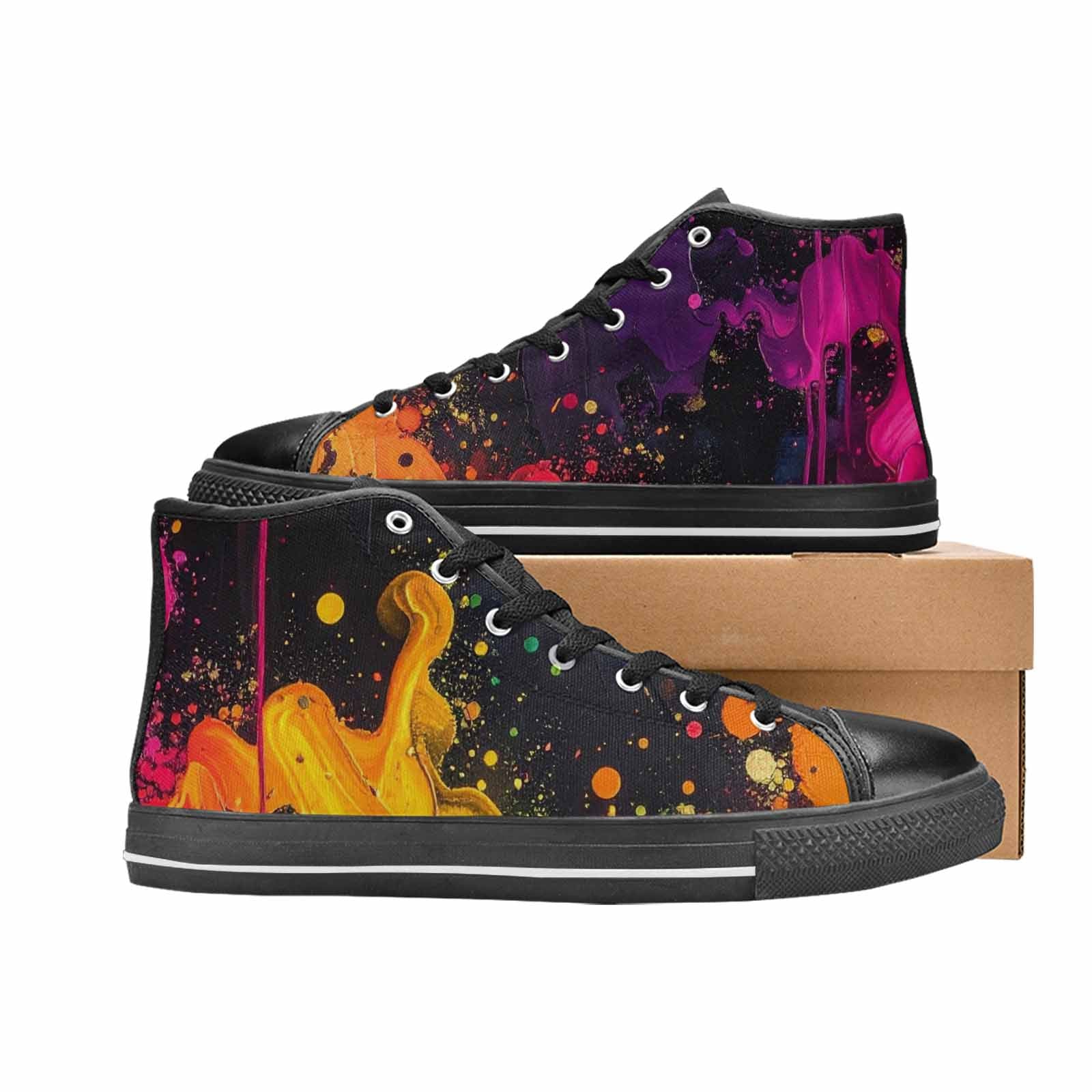 WOMEN'S Paint Splatter High Top Canvas Y2K Shoes