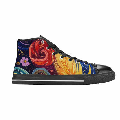MEN'S Blend All Versions High Top Canvas Wallpaper Art Shoes