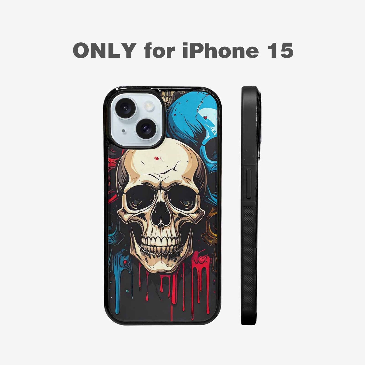 iPhone 15 Case — Dripping Skulls Collage, Custom Designed Case Cover