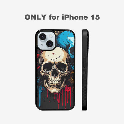 iPhone 15 Case — Dripping Skulls Collage, Custom Designed Case Cover