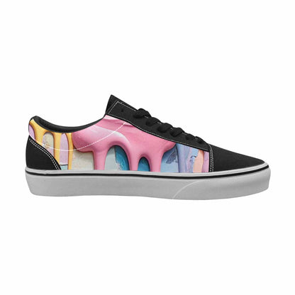 WOMEN'S Soft Serve Swirl Monster Characters Canvas Lace-Up Neon Fantasy Custom Shoes