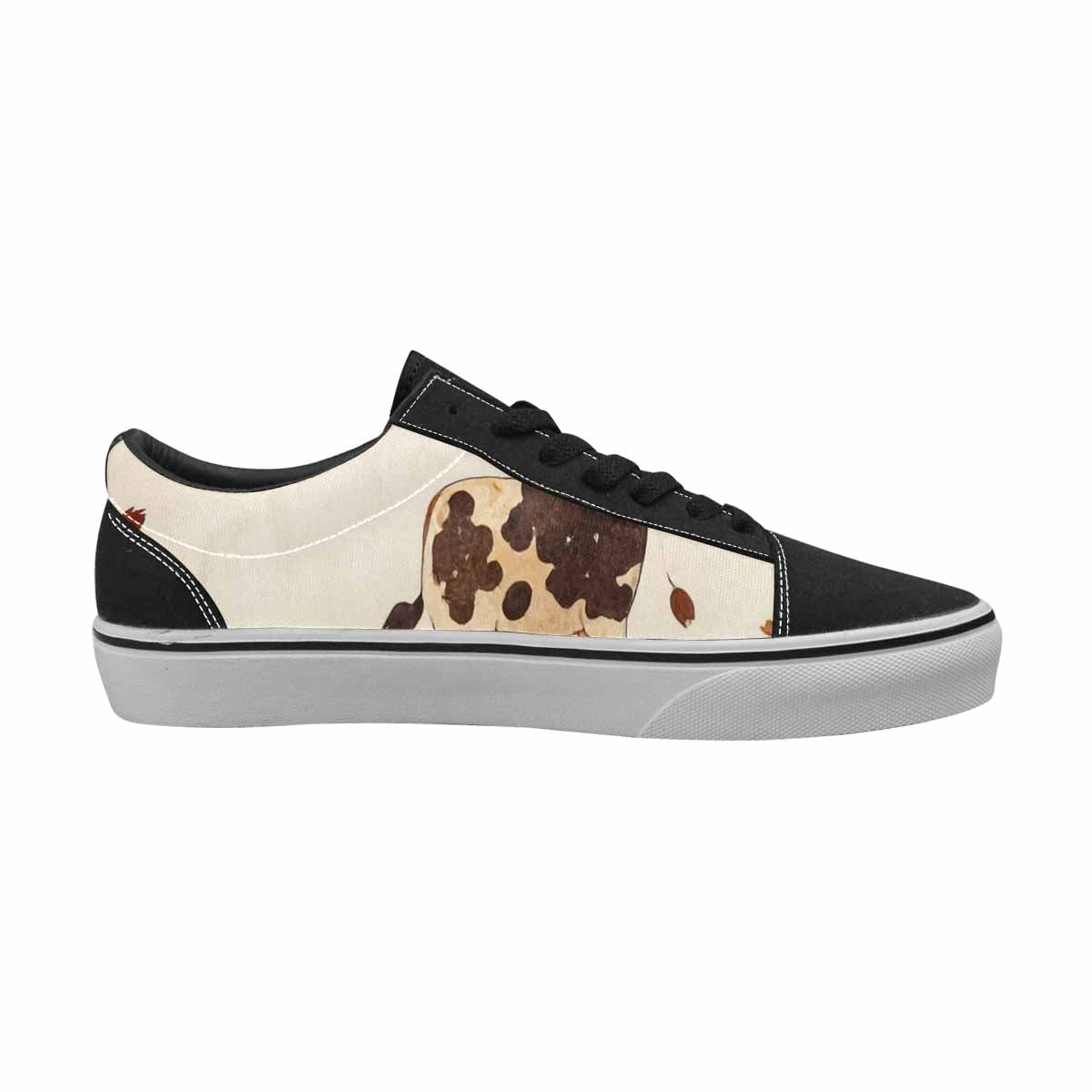 WOMEN'S Cow Animal Print Canvas Lace-Up Neon Fantasy Custom Sneakers