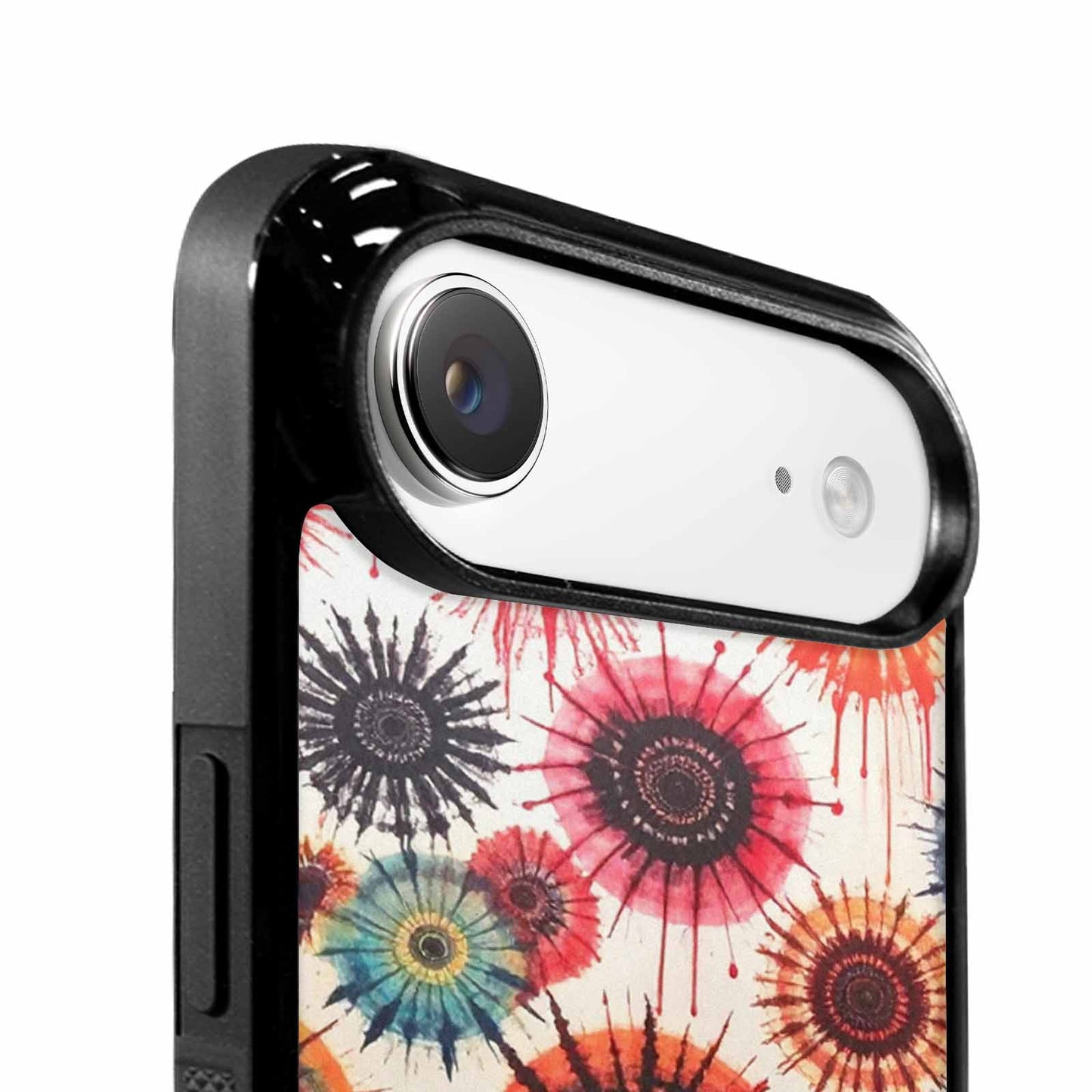 iPhone 17 Air Case — Tie Dye Swirls Black Red Tie, Personalized Phone Case