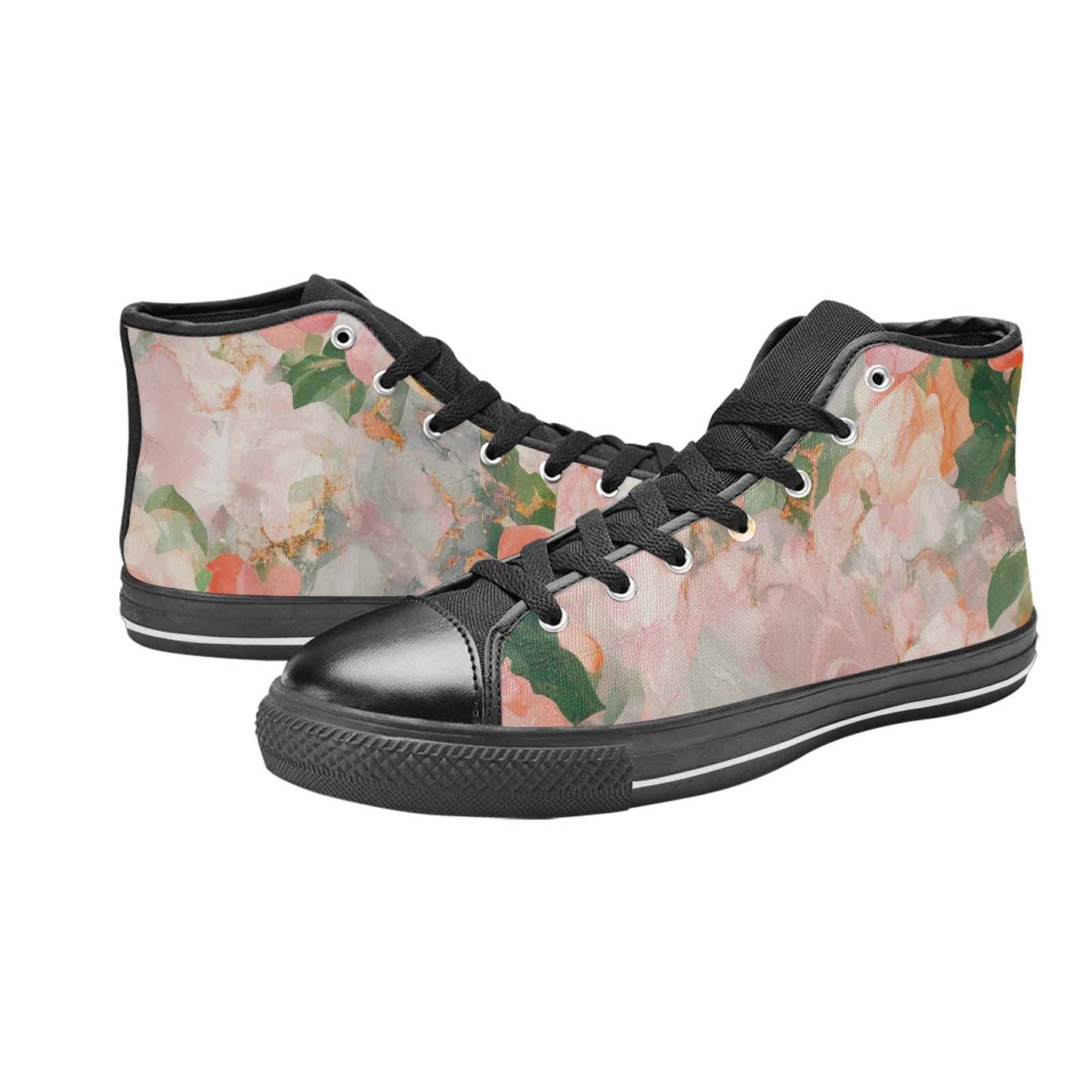MEN'S Marble Floral High Top Canvas Dreamcore Sneakers