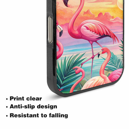iPhone 16 Pro Case — Flamingo Tropical Flamingo Tropical Pattern Hundreds, Custom Printed Phone Case