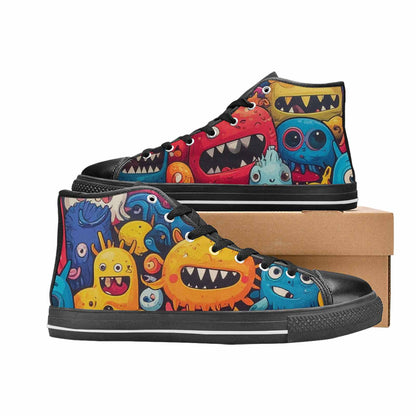 MEN'S Cartoon Monster Character High Top Canvas Surreal Custom Shoes