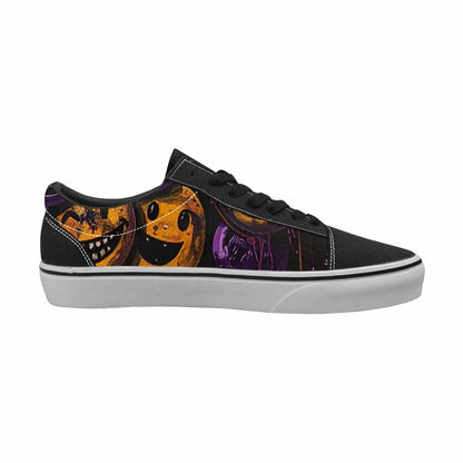 WOMEN'S Melting Moon Smiley Lace-Up Canvas Cottagecore Custom Sneakers