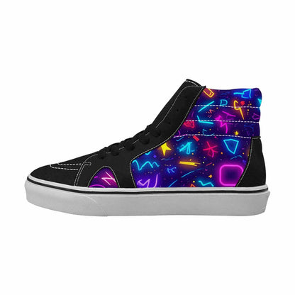 MEN'S 80s Retro Motif High Top Canvas Vivid Custom Sneakers
