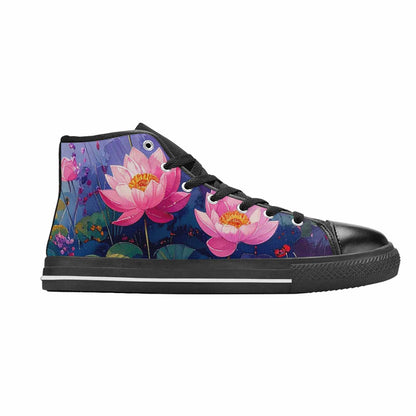 WOMEN'S Monet-Style Impressionist Water High Top Canvas Aesthetic Sneakers