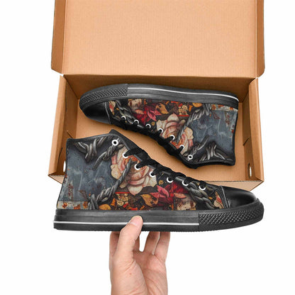 MEN'S Barbed Wire Chain High Top Canvas Neon Fantasy Custom Shoes