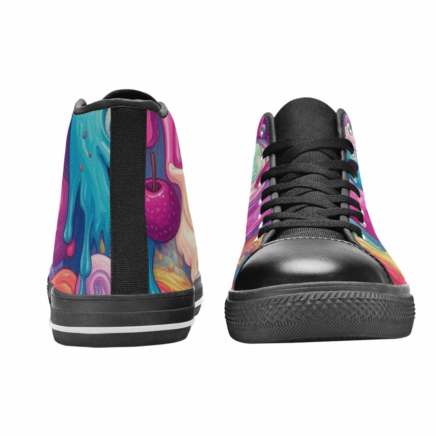 MEN'S Melting Icecream Monster Cherry High Top Canvas Dark Academia Custom Shoes