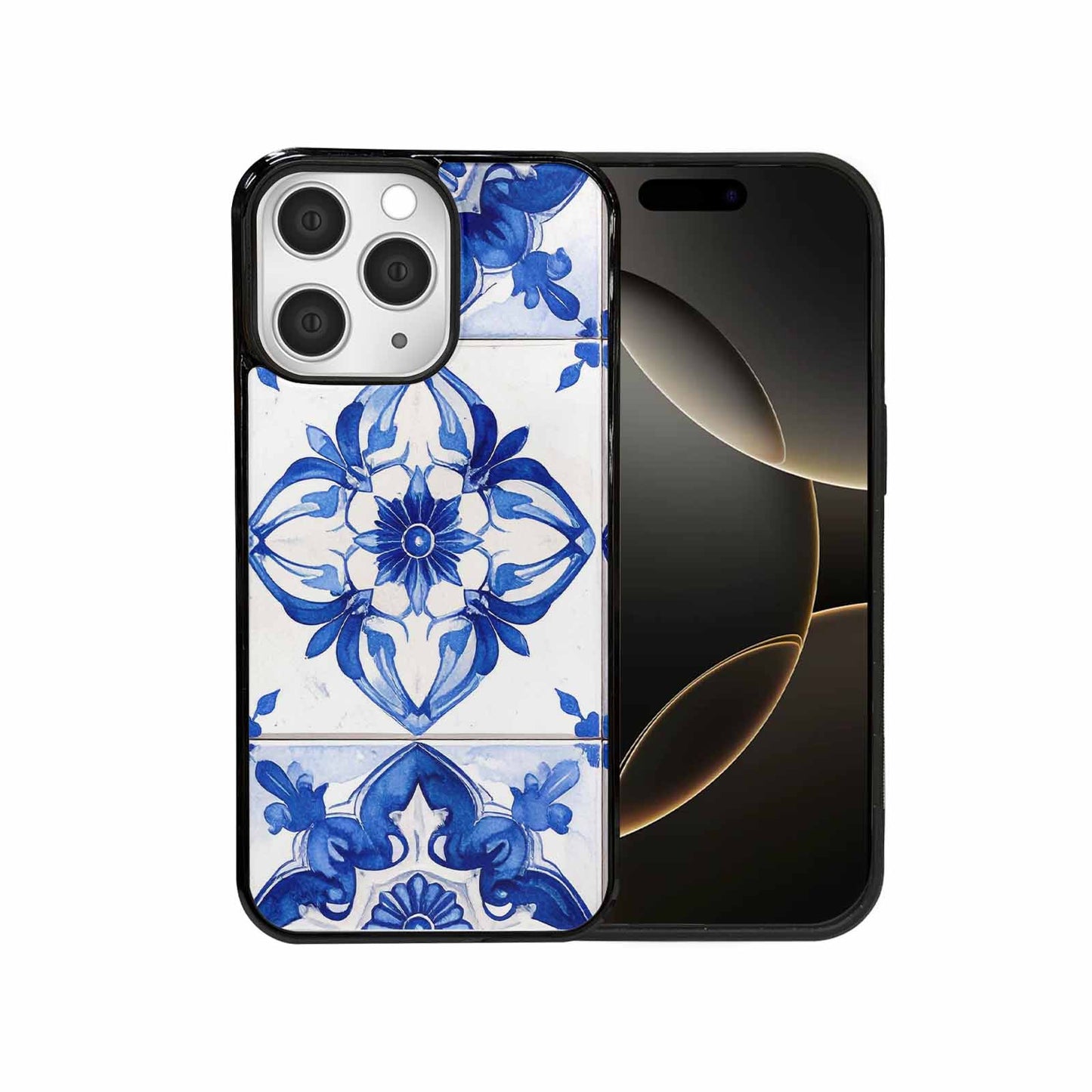 iPhone 15 Pro Max Case — Mexican Talavera Tile Pattern Floral Geometric, Custom Designed Case Cover