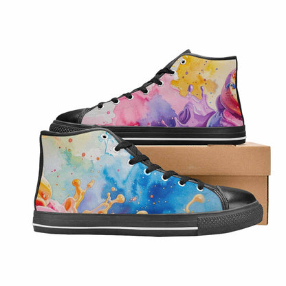 WOMEN'S Melting Icecream Collage High Top Canvas Dreamcore Custom Sneakers