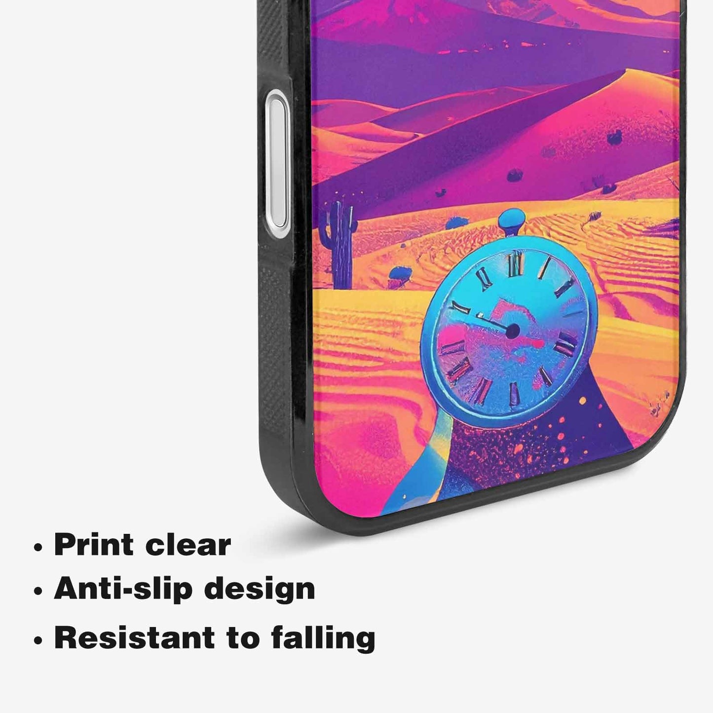 iPhone 16 Case — I Surrealist Dreamscape Pattern Melting Clocks, Customized Protective Case
