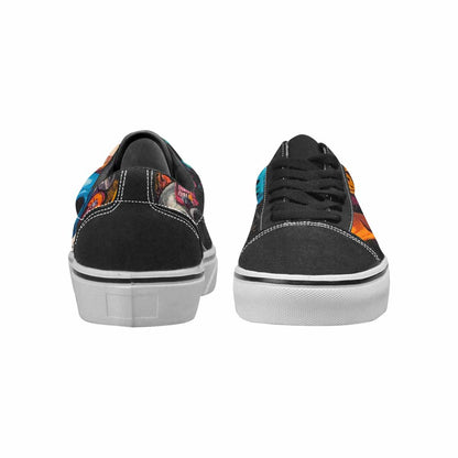 WOMEN'S Skulls (general) Skulls Lace-Up Canvas Wallpaper Art Sneakers
