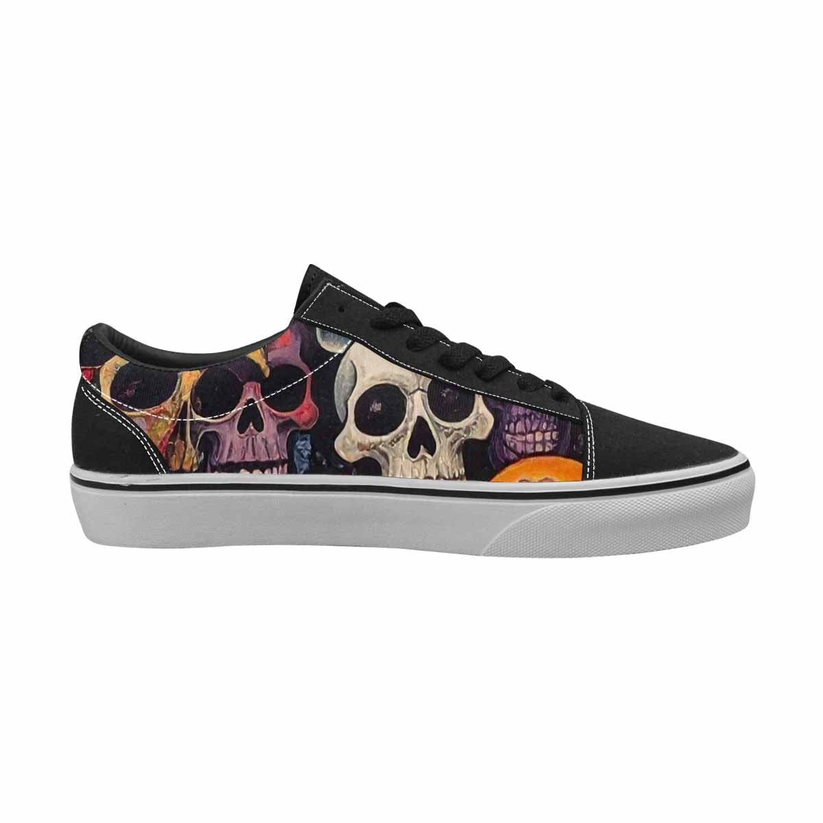 WOMEN'S Skulls (general) Skulls Lace-Up Canvas Kaleidoscope Sneakers
