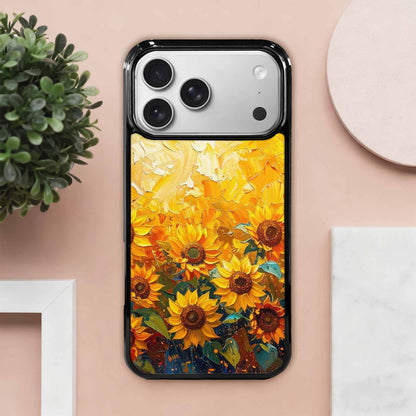 iPhone 17 Pro Max Case — Impressionist Sunflower Brushstroke Pattern Floral, Custom Made Phone Cover