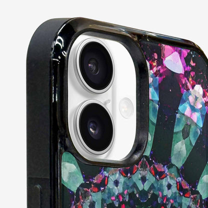 iPhone 16 Plus Case — Crystal Mandala Art Seamless Pattern Vibrant, Custom Printed Phone Case