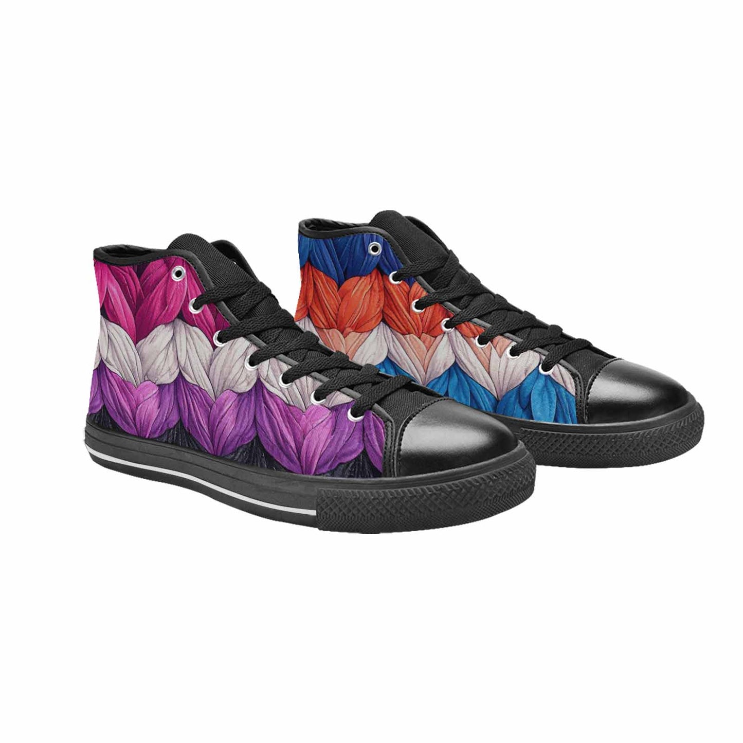 MEN'S Genderfluid Flag Color High Top Canvas Cottagecore Custom Shoes