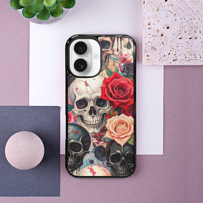 iPhone 16 Case — Skulls And Roses Skulls And Roses, Custom Phone Case