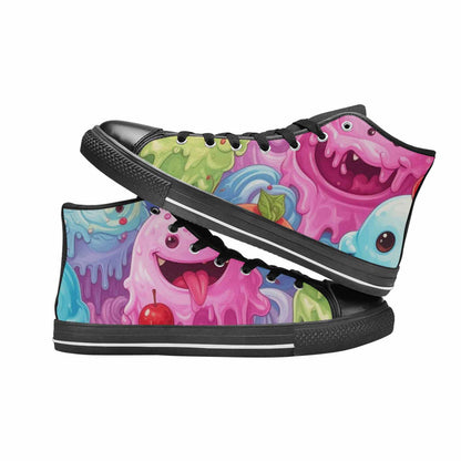 WOMEN'S Melting Icecream Monster Cherry High Top Canvas Dreamcore Custom Sneakers