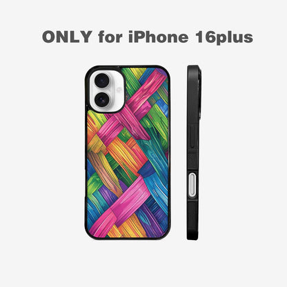 iPhone 16 Plus Case — Polysexual Flag Color Theme Small Rainbow, Personalized Phone Case
