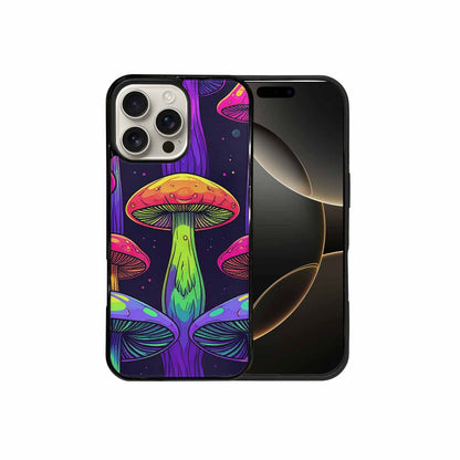 iPhone 16 Pro Max Case — Psychedelic Mushroom Cartoon Pattern, Custom Made Phone Cover