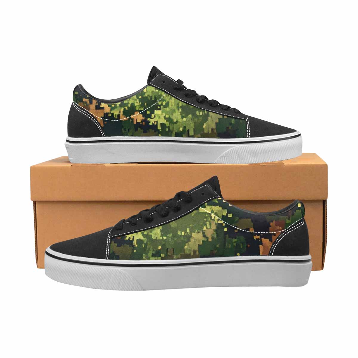 MEN'S Military Camouflage Blotch Canvas Lace-Up Wallpaper Art Shoes
