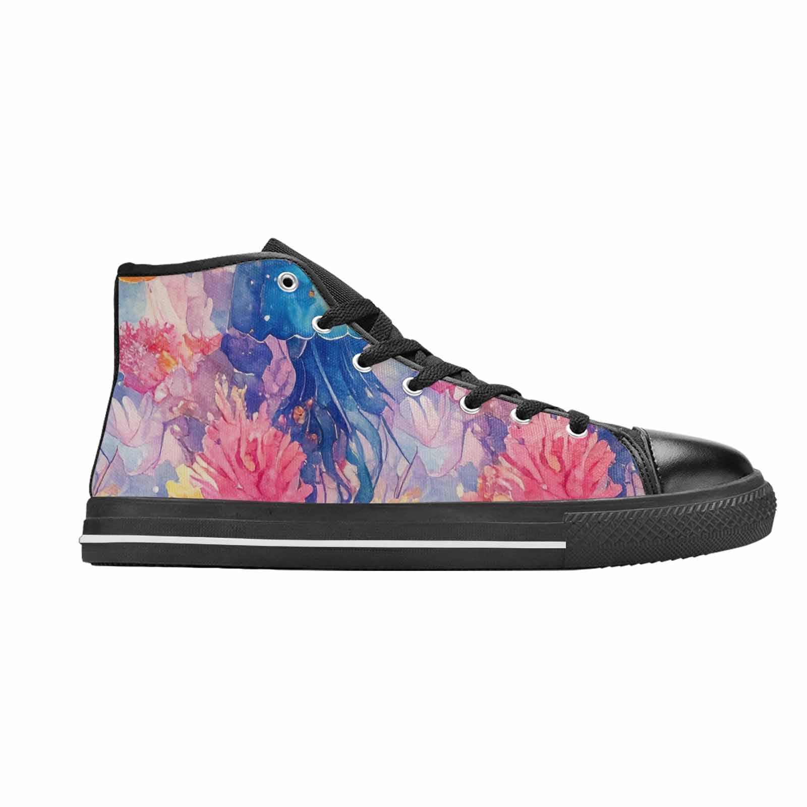 MEN'S Fish Scale Coral High Top Canvas Aesthetic Custom Shoes