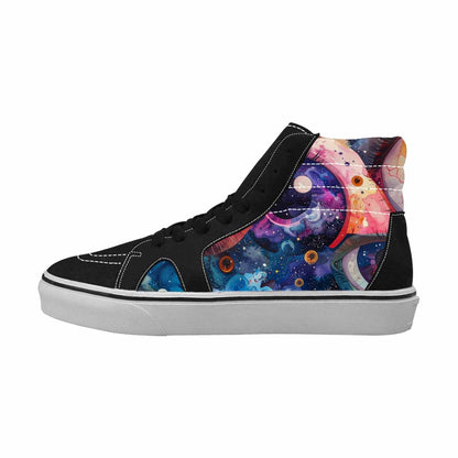 WOMEN'S Cartoon Eyeballs Galaxy High Top Canvas Neon Fantasy Custom Sneakers