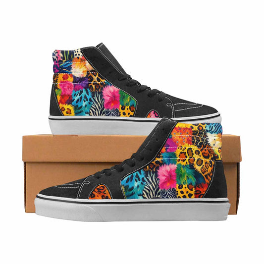 WOMEN'S Leopard Full Color High Top Canvas Unique Print Dreamcore Custom Sneakers