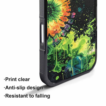 iPhone 17 Air Case — Black Green Ink Tie Dye Tie, Customized Protective Case
