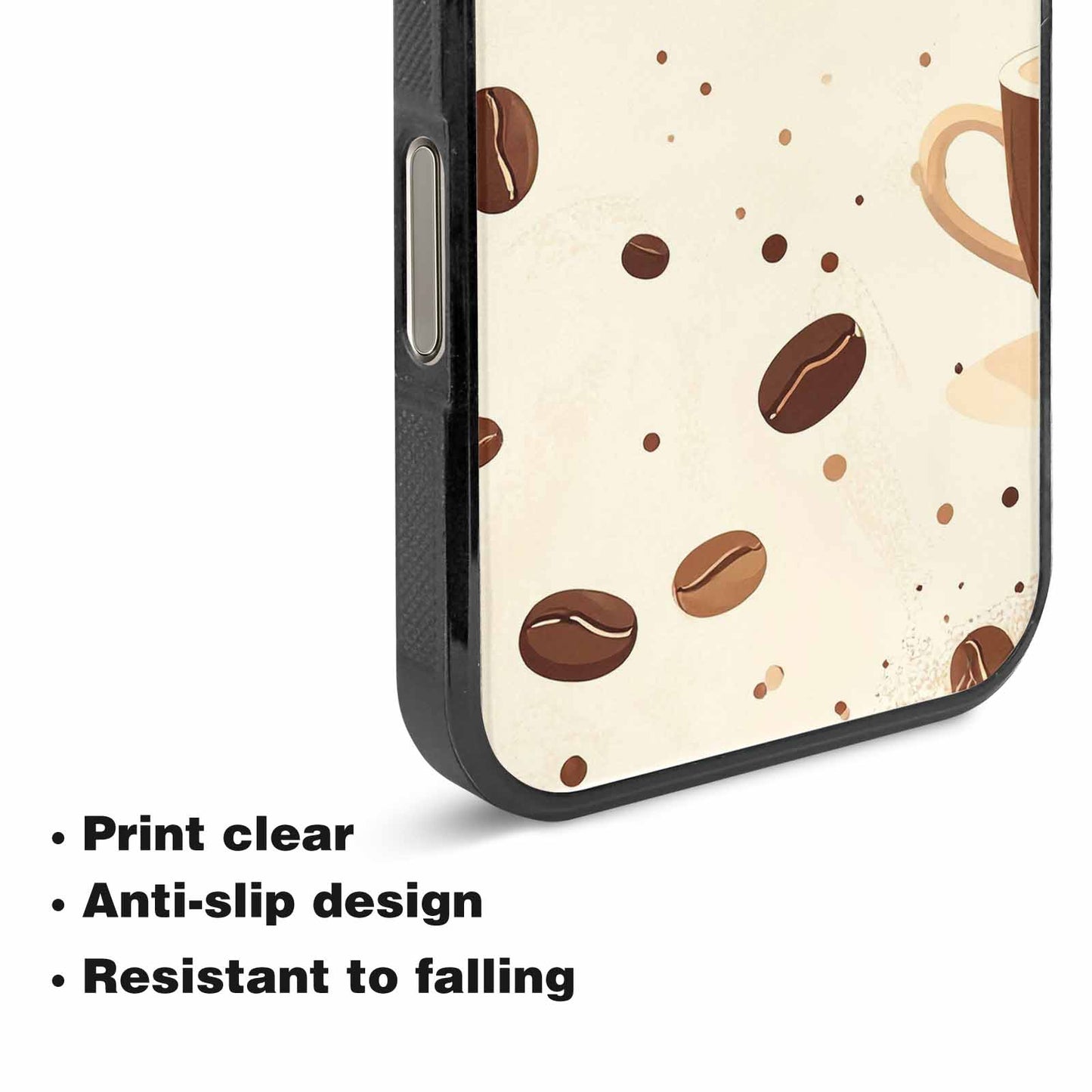 iPhone 15 Pro Max Case — Coffee Cup And Bean Pattern Seamless, Customized Protective Case