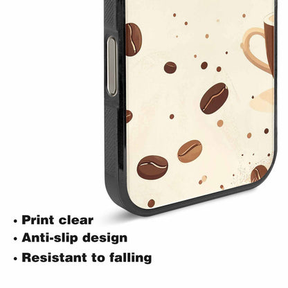 iPhone 15 Pro Max Case — Coffee Cup And Bean Pattern Seamless, Customized Protective Case