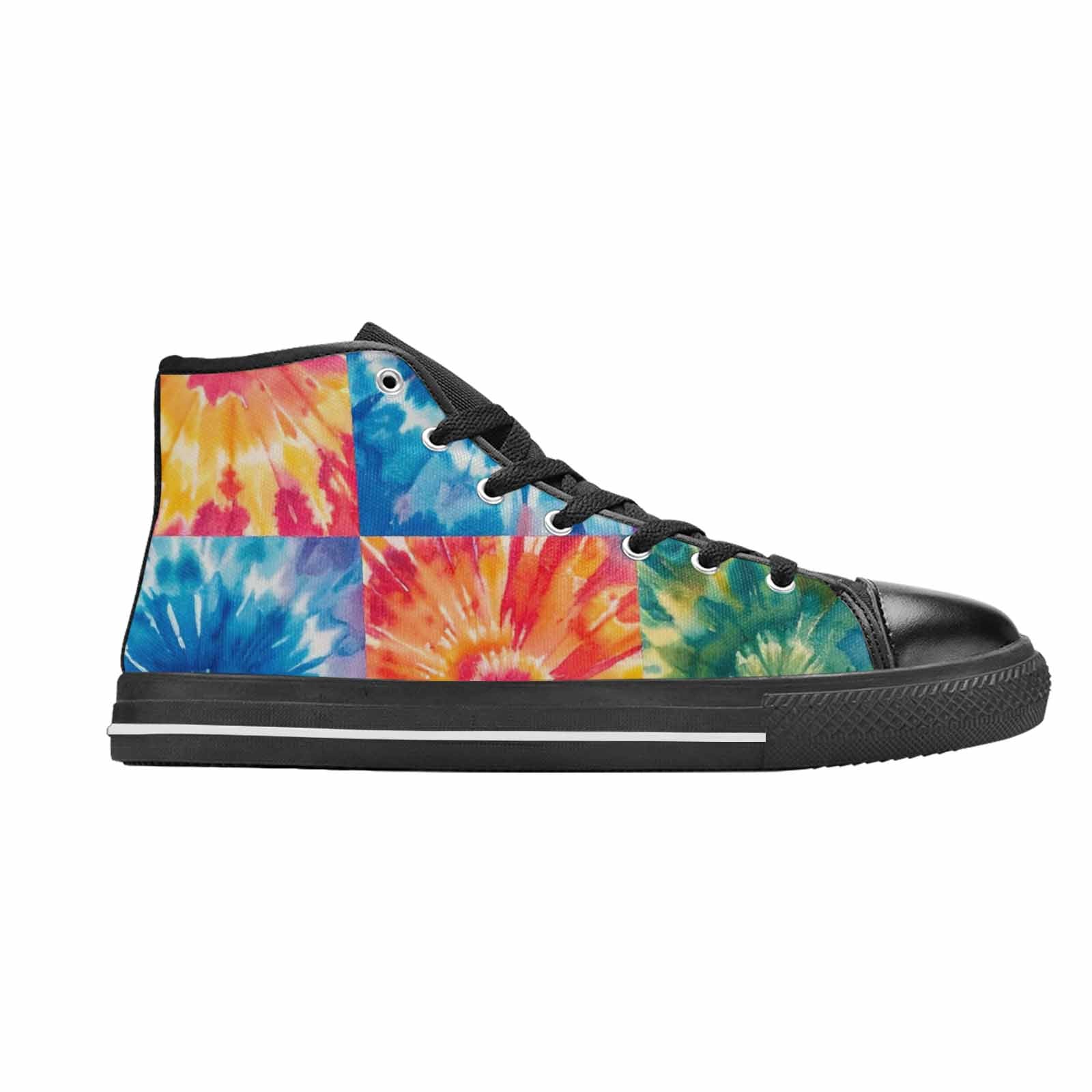 MEN'S Tie Dye Swirl High Top Canvas Dark Academia Sneakers