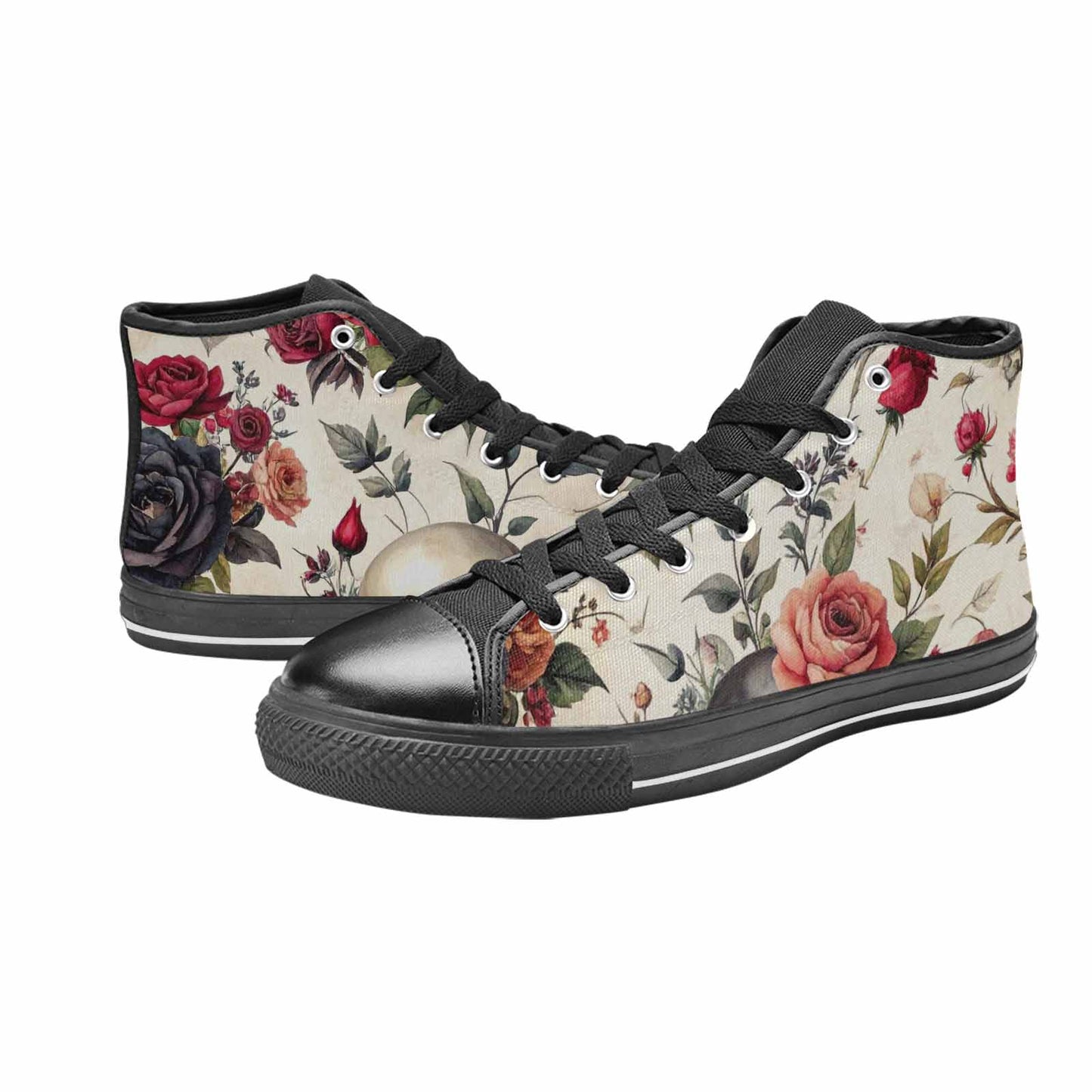 MEN'S Skulls - Roses High Top Canvas Grunge Sneakers