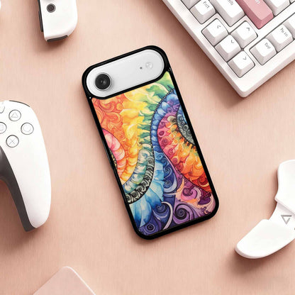 iPhone 17 Air Case — Tie Dye Swirls Black White Tie, Custom Made Phone Cover