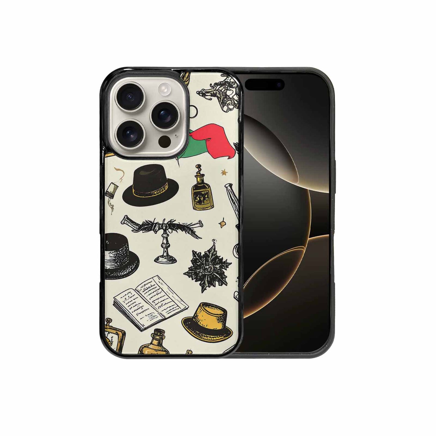 iPhone 16 Pro Case — Noir Spy Silhouette Pen Ink Noir, Custom Designed Case Cover