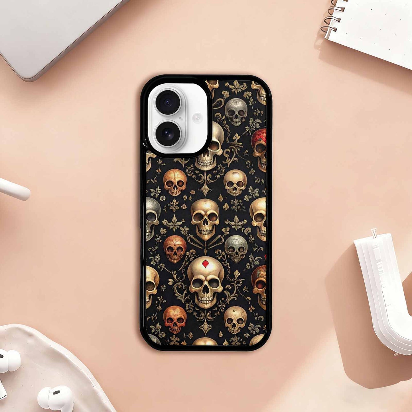 iPhone 17 Case — Skull Dark Art Gothic Print Gothic, Personalized Phone Case