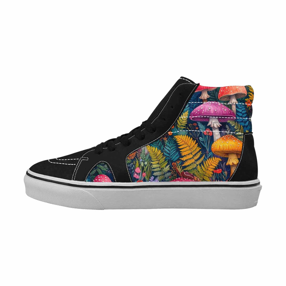MEN'S Mushrooms  Botanical Mushrooms High Top Canvas Grunge Shoes