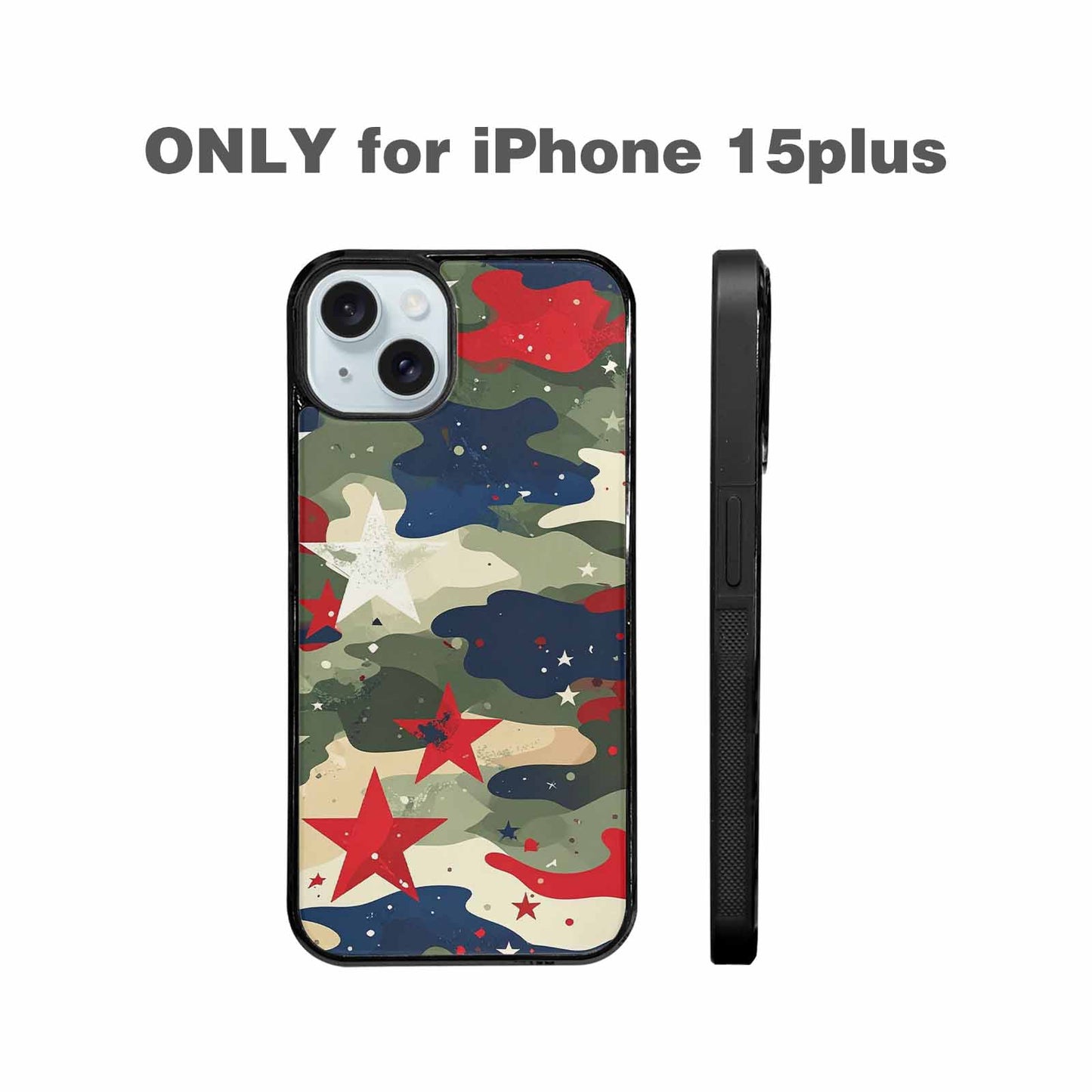 iPhone 15 Plus Case — Military Camo Blotch Texture Blended With, Original Design Phone Case