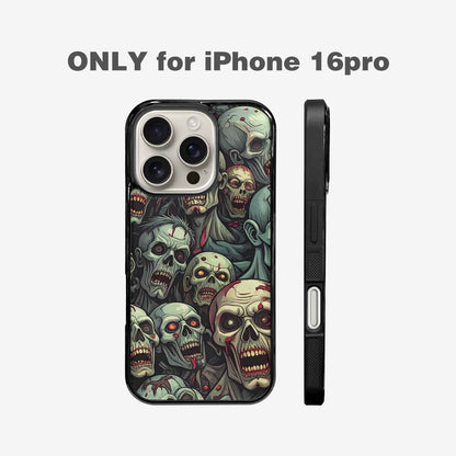 iPhone 16 Pro Case — Zombie Head Pattern Hundreds Of Small, Original Design Phone Case