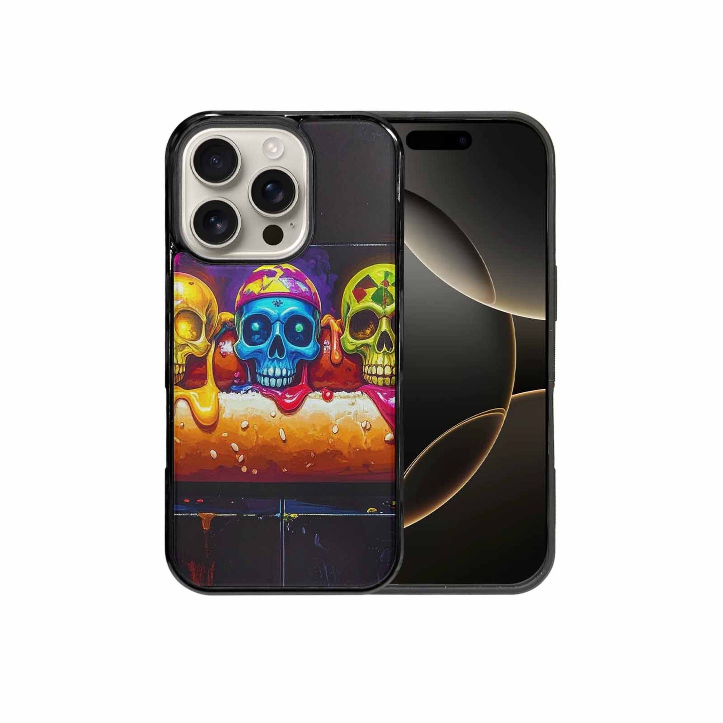 iPhone 16 Pro Case — Toxic Skeleton Hot Dog Eye Small, Personalized Phone Case