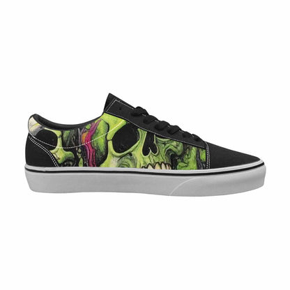 WOMEN'S Rainbow From Skull S Lace-Up Canvas Wallpaper Art Custom Sneakers