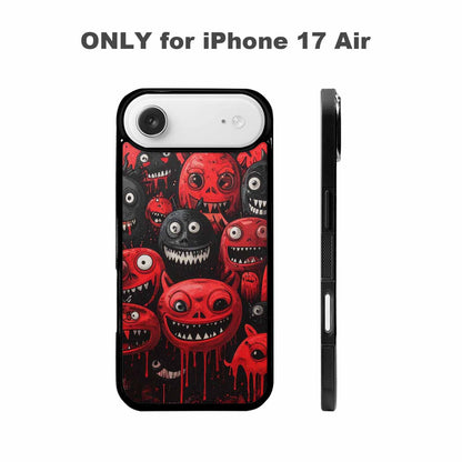 iPhone 17 Air Case — Black Red Ink Monsters General Cartoon, Custom Art Phone Cover