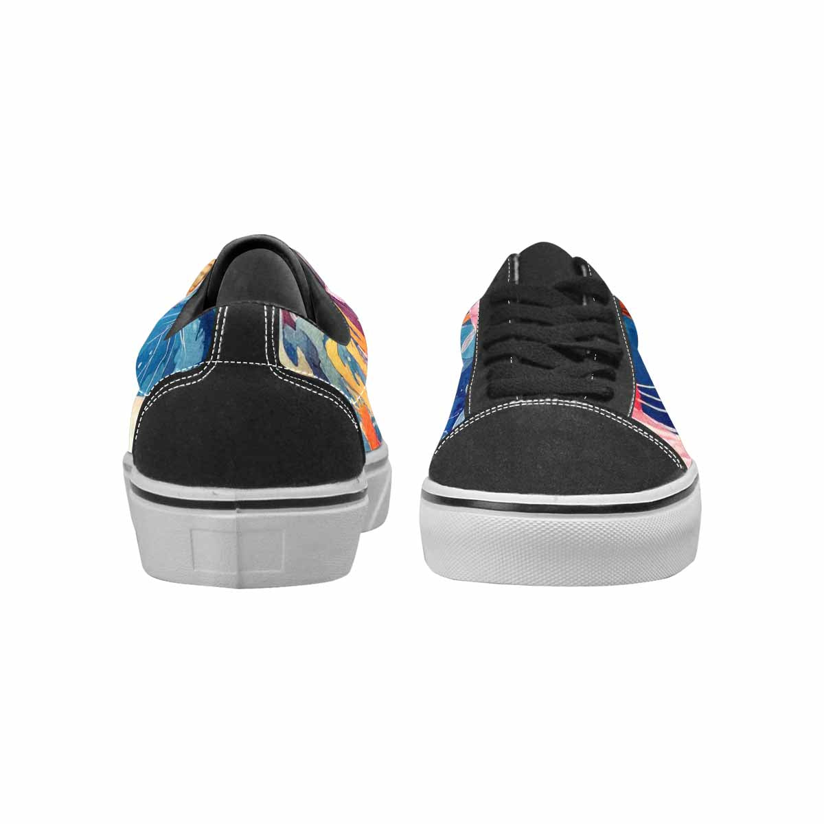 WOMEN'S Fish Scale Coral Canvas Lace-Up Neon Fantasy Custom Shoes