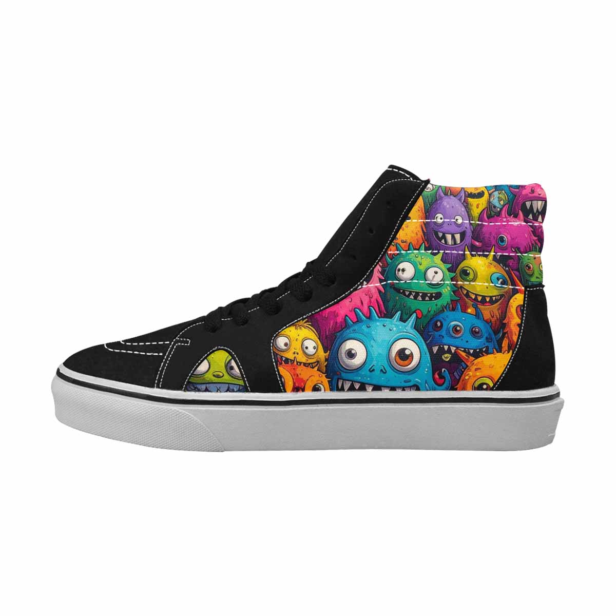 MEN'S Monsters (general) Cartoon Monst High Top Canvas Melting Art Custom Sneakers