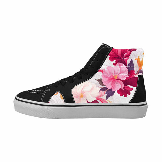 MEN'S Marble Floral High Top Canvas Vivid Custom Sneakers