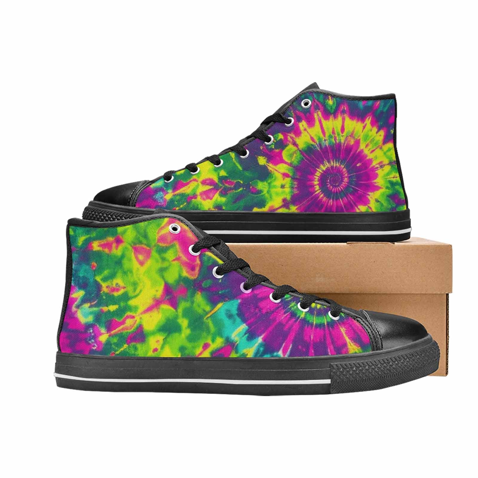 WOMEN'S Tie Dye - High Top Canvas Dark Academia Custom Sneakers
