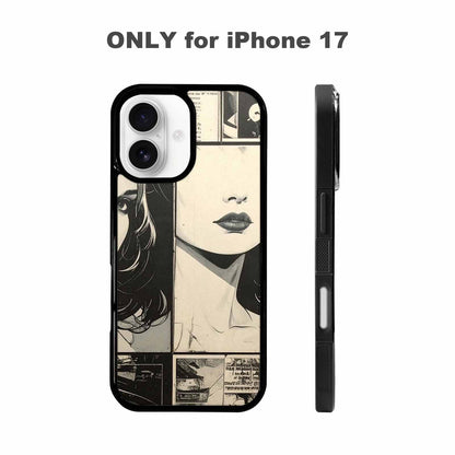 iPhone 17 Case — Black And White Solid Retro Vintage, Original Design Phone Case